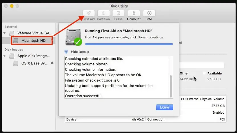 steps to repair the startup disk on your MacBook if it's Stuck in Recovery