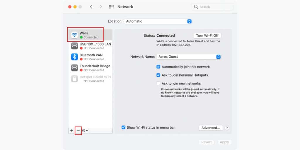 how to reset network settings on macbook air