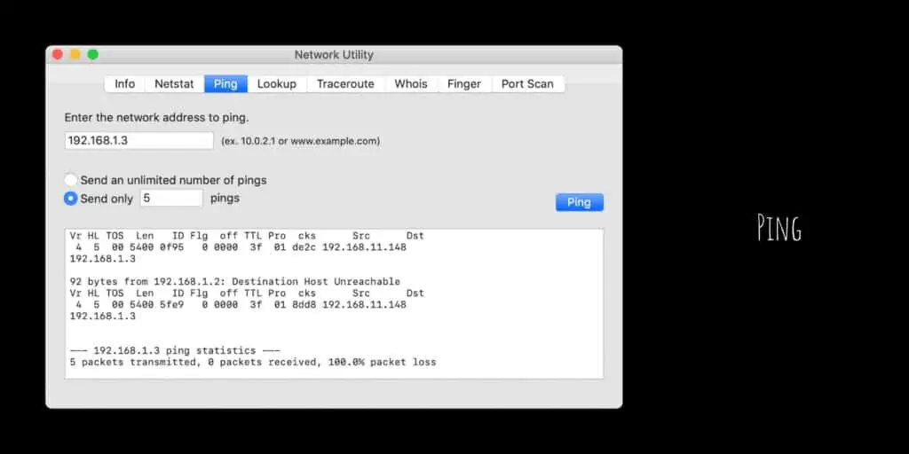 where is network utility on mac big sur