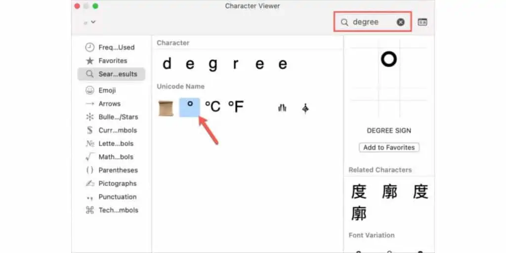 How to Enter the Degree Symbol