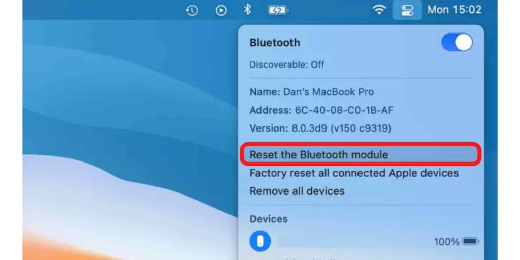 how to reset bluetooth module on mac