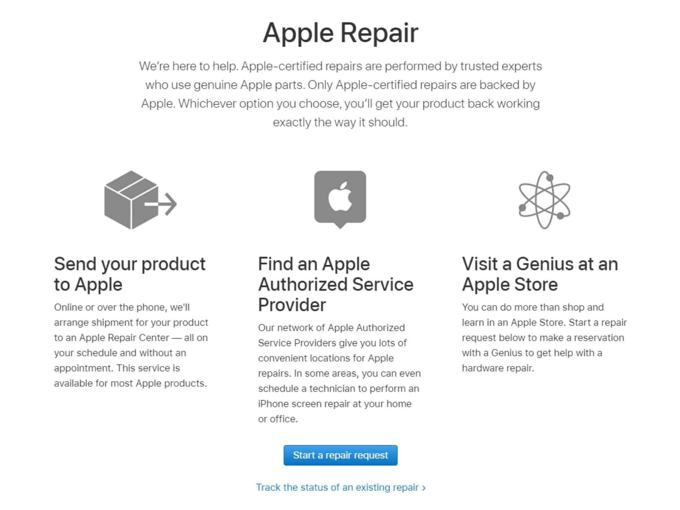 Contact Apple Support For Repair