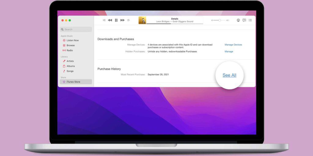 how to access your Purchase History on a Mac or computer