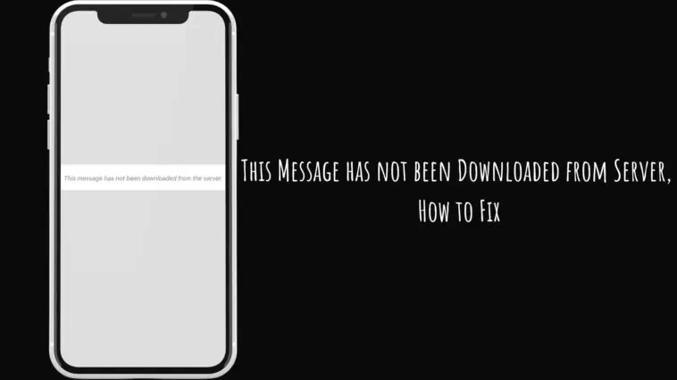 This Message has not been Downloaded from Server