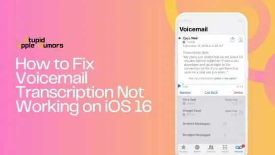 Voicemail Transcription Not Working