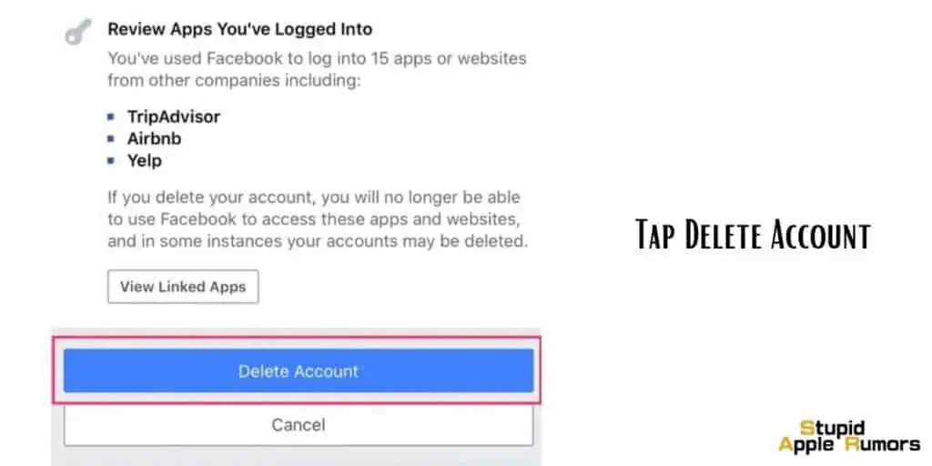 How to Delete my Facebook Account on iPhone