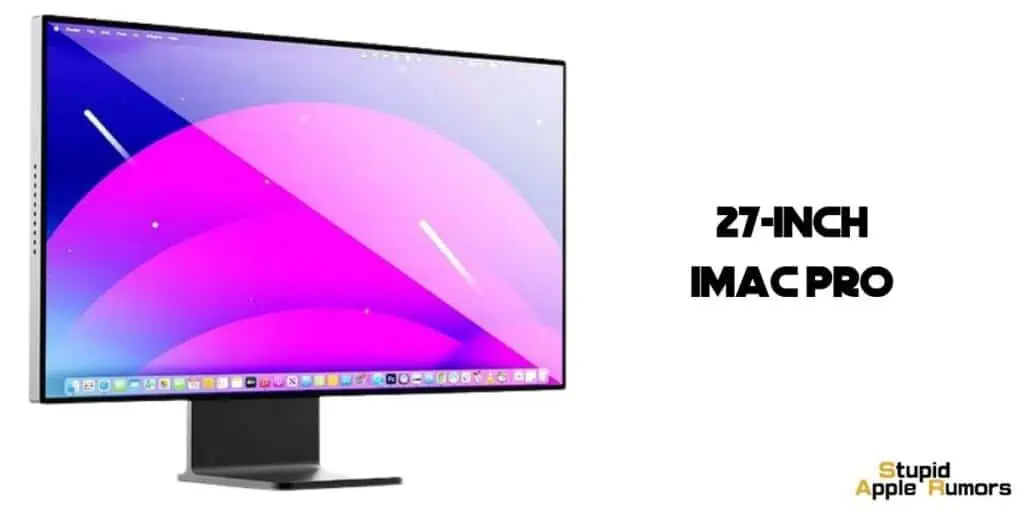 render of the possible 27 inch iMac Pro
