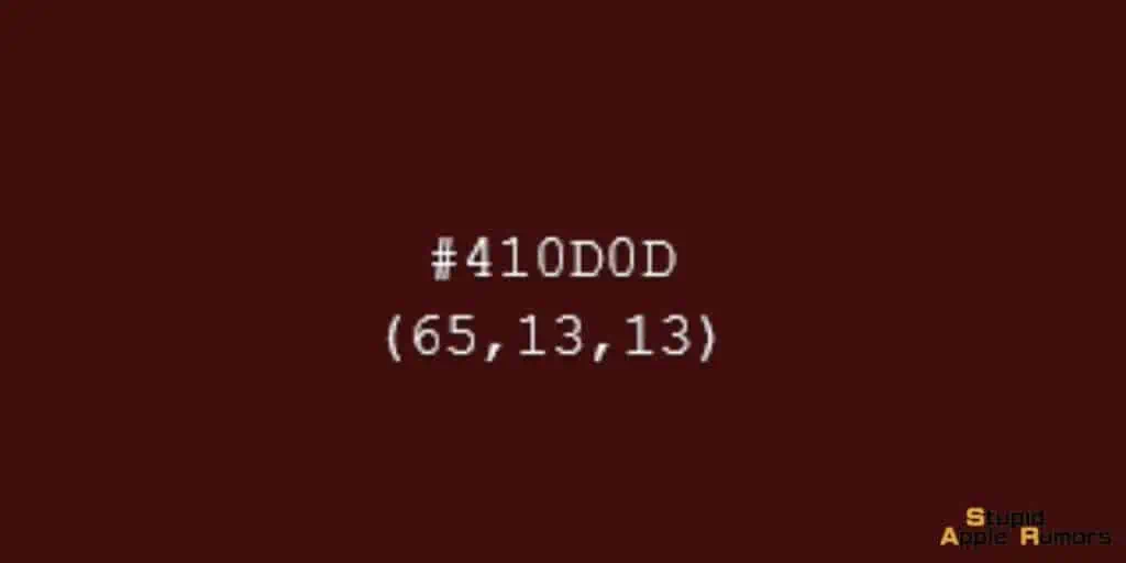 rumored dark red color, represented by the color hex #410D0D