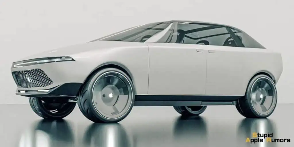 Futuristic render of the Apple Car