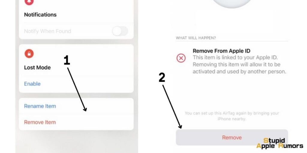 steps How to Remove Paired AirTags
