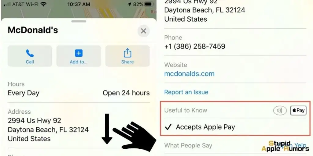 How to find which Stores Accept Apple Pay using Apple Maps