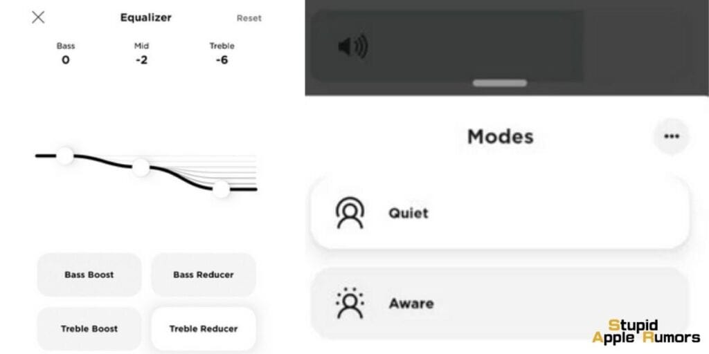 how to change the mode and equalizer on the bose music app